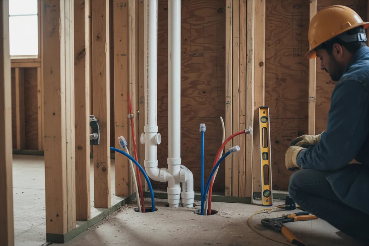 Drain and supply rough-in during Toilet Repair and Installation in Bayonne